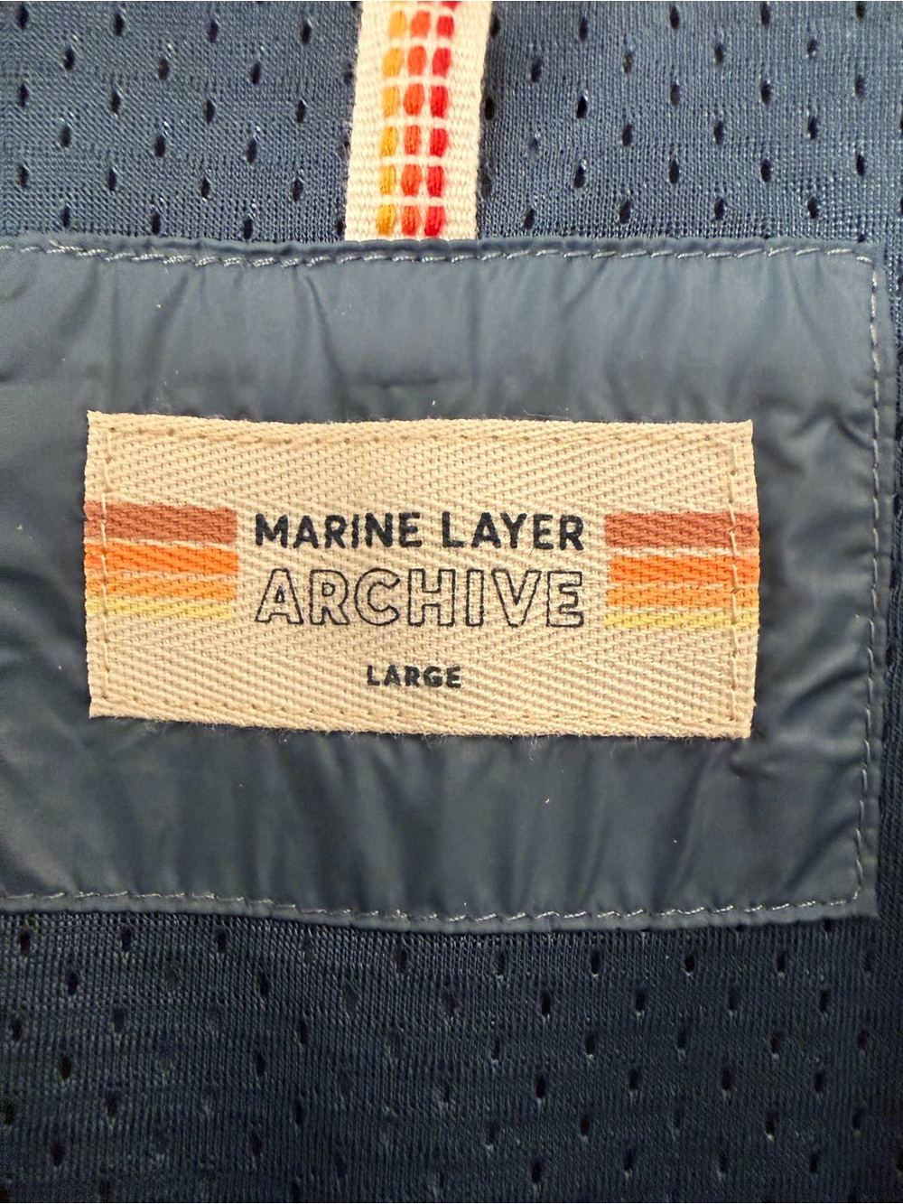 Marine Layer Navy & Cream Quilted Sherpa Jacket - Large - Picture 6 of 8